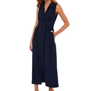 Pomander Place Navy Sleeveless Noelle Maxi Dress Size S